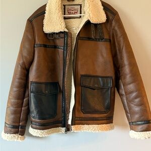 Levi's Brown and Cream Shearling Jacket